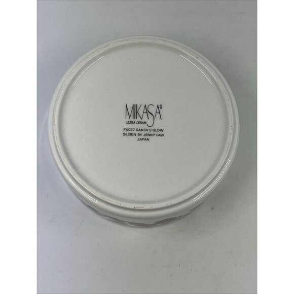Vintage Mikasa Santas Glow Christmas Candy Dish Lidded Trinket Box‎ Japan FX077 - Picture 11 of 13